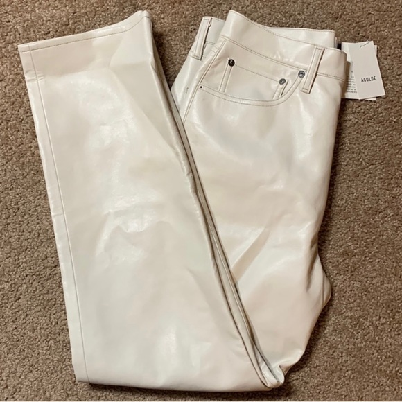 AGOLDE Recycled Leather 90's Pinch Waist Pant Size 29 - Picture 4 of 6